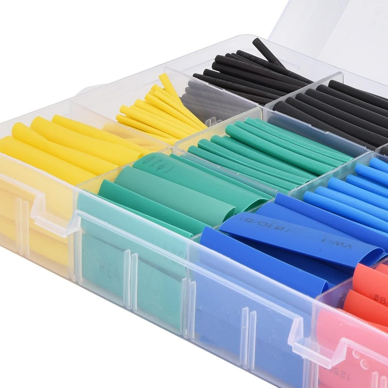 Heat Shrink Tubing Kit | 2:1 Shrink Ratio, 10.4Mpa Tensile Strength | PE Material for Wire Insulation/Cable Protection/Color Coding | 45mm Length, 84℃ Activation (530pcs box) - Image 4