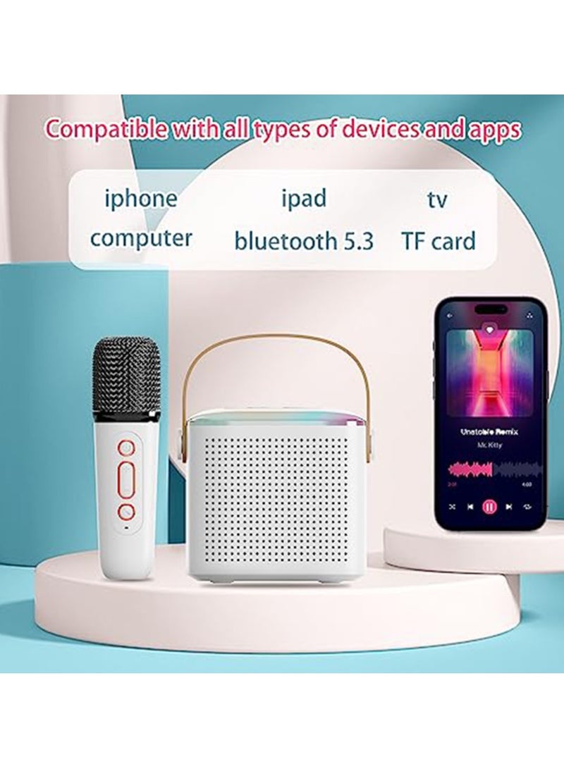 Mini Karaoke Machine for Kids,Portable Bluetooth Speaker with Wireless Microphone for Kids Toddler, 2 Bluetooth-Und RGB-Lichtern Gifts for Girls and Boys Birthday - Image 4