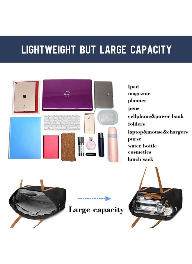 bug BUG Lightweight Women Laptop Tote Bag for Work, Casual Handbag for Travel Beach College Teacher Black  - Image 4