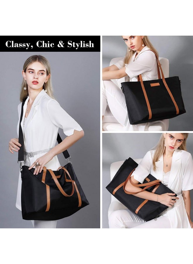 bug BUG Lightweight Women Laptop Tote Bag for Work, Casual Handbag for Travel Beach College Teacher Black  - Image 2