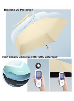 Ssovi Uv Mini Umbrella Sun Protection,Windproof Sun Umbrella Protection for Women and Kids,Travel Small Folding Umbrella for Rain，Portable Lightweight Travel Umbrella with Storage Box  - Image 3