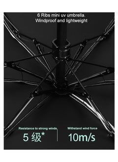 Generic Uv Mini Umbrella Sun Protection,Windproof Sun Umbrella Protection for Women and Kids,Travel Small Folding Umbrella for Rain，Portable Lightweight Travel Umbrella with Storage Box  - Image 5