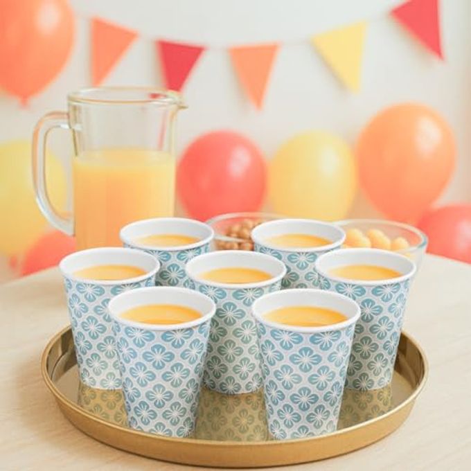 MATICAN Disposable Coffee Cups, 100-Pack 12-oz Bulk Paper Cups for Hot or Cold Drinks, Plum Blossom Harmony Cups for Office, Parties, and To-Go Use (No Lids) - Image 5
