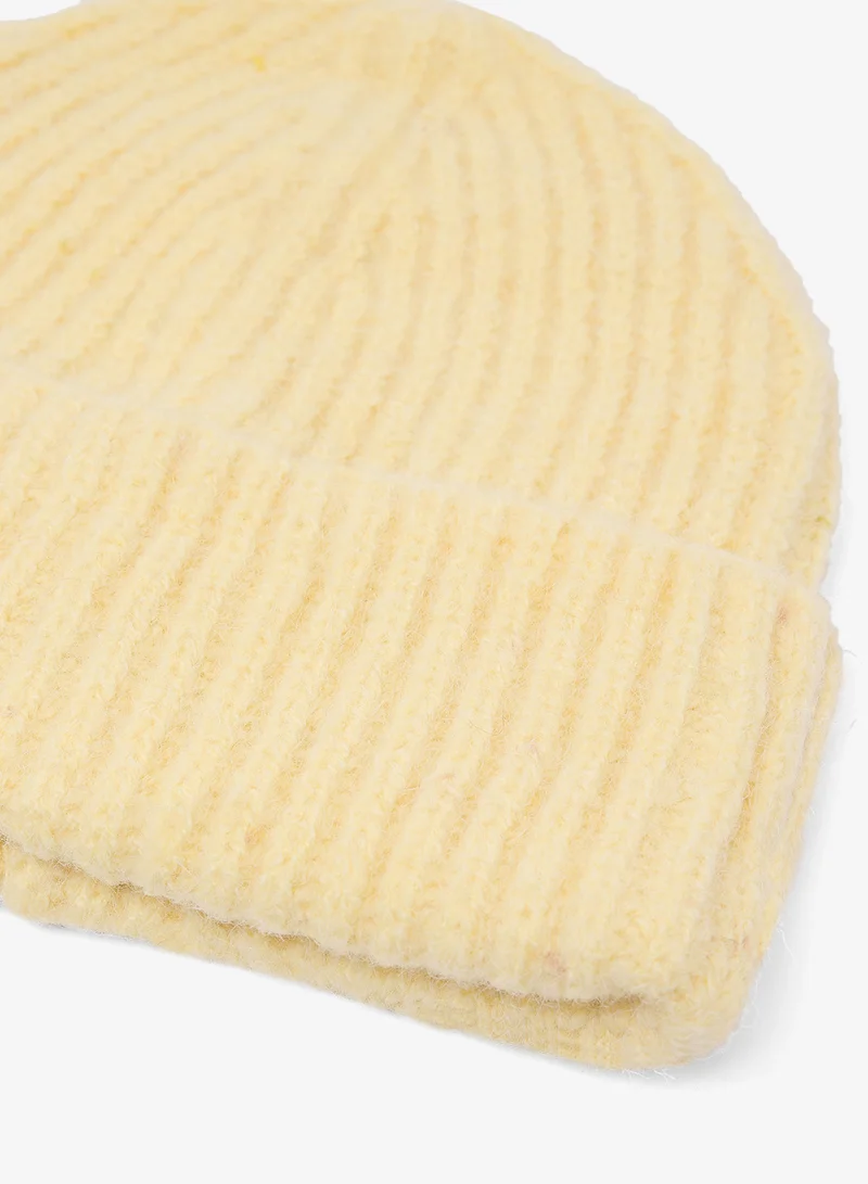 جينجر Knitted Ribbed Beanie