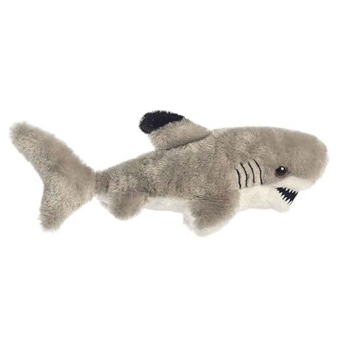 AURORA Adorable Mini Flopsie Black Tipped Shark Stuffed Animal Playful Ease Timeless Companions Gray 8 Inches - Image 4