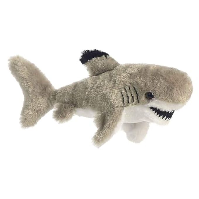 AURORA Adorable Mini Flopsie Black Tipped Shark Stuffed Animal Playful Ease Timeless Companions Gray 8 Inches - Image 5