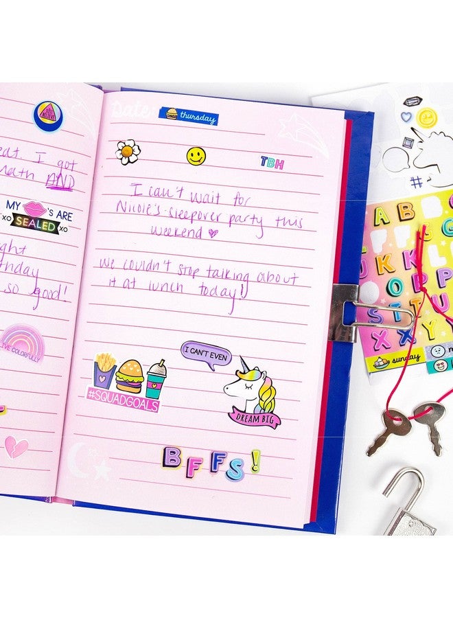 جاست ماي ستايل مذكرات مضيئة، مذكرات شخصية مع قفل ومفتاح، هدية رائعة للفتيات والمراهقين، مثالية لمخيم صيفي أو مخيم للنوم، مذكرات بقلم جل للأطفال من سن 6 و7 و8 و9 سنوات (قد تختلف العبوة) - Image 3