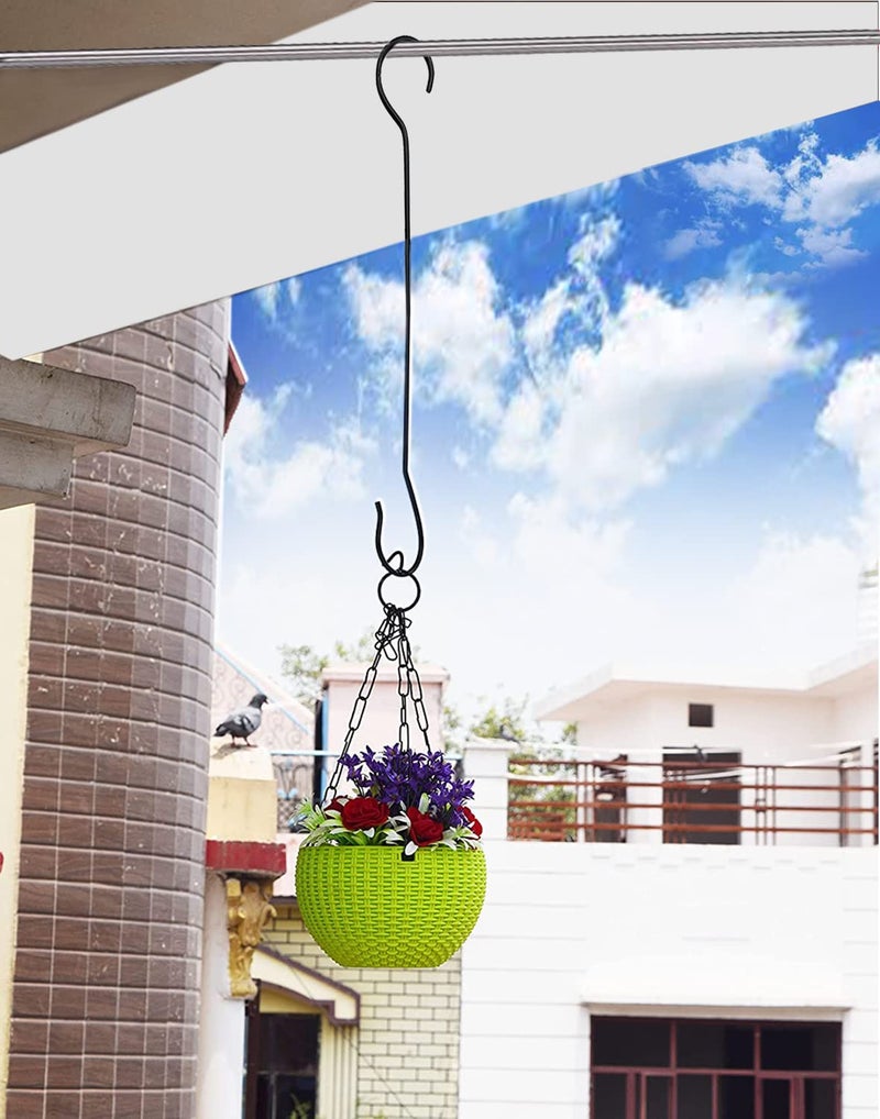 CRAFTCASTLE Large S Hooks Black | Long S Hooks for Hanging Plant | Extension Hooks for Kitchenware, Utensils, Pergola, Closet, Flower Basket S Hook 92Cm (Pack of 6) - Image 4