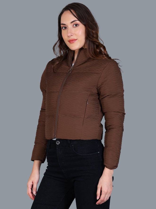 Fort Collins Women Brown Quilted Crop Jacket - Image 3