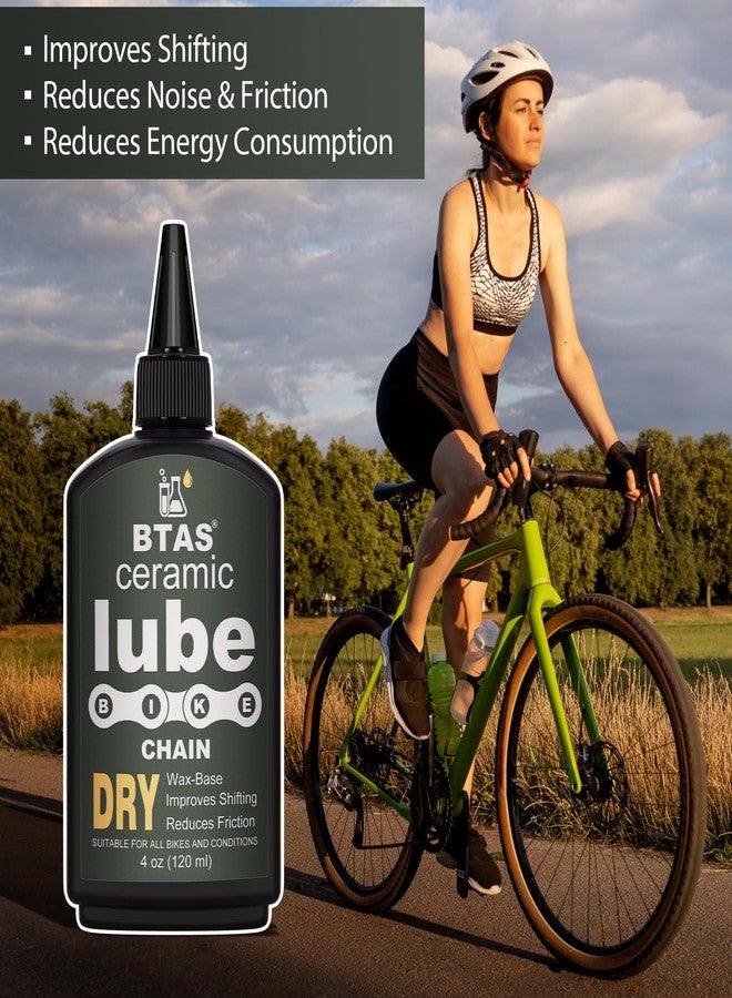 BTAS Dry Bike Chain Wax Lube 4 oz for Road,Mountain Bike,MTB & Bicycle Chain Lubricant Oil with Ceramic Nanoparticle and PTFE (Teflon) - Image 2