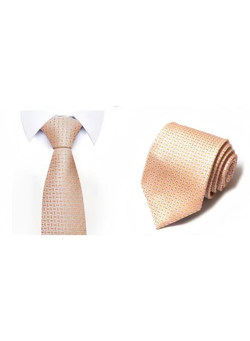 Ties for Men Set with Pocket Square Cufflink and Tie Clip, Necktie Handkerchief in Gift Box for Wedding and Business (Yellow) - Image 3
