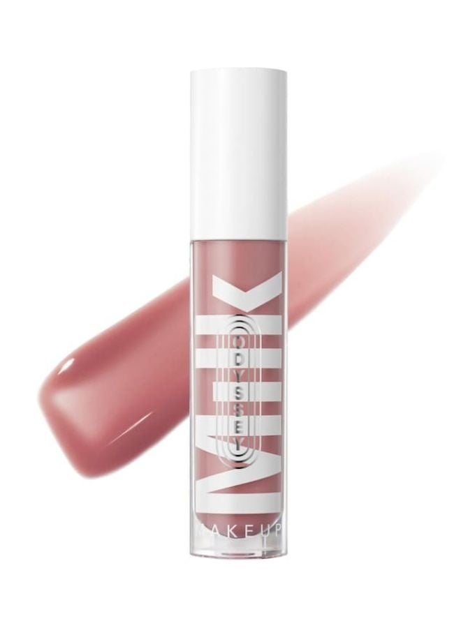 ميلك ميكب ملمع شفاه زيتي مرطب غير لزج من ميلك ميك أب أوديسي - ويرك تريب (وردي باهت)، 6.5 مل - زيت مرطب للشفاه نباتي - Image 1