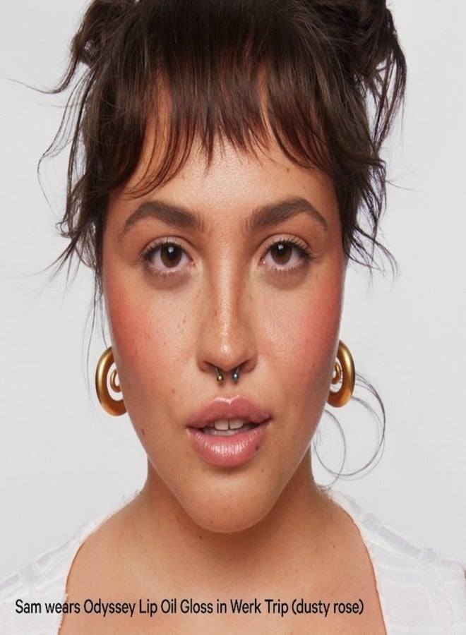 ميلك ميكب ملمع شفاه زيتي مرطب غير لزج من ميلك ميك أب أوديسي - ويرك تريب (وردي باهت)، 6.5 مل - زيت مرطب للشفاه نباتي - Image 3