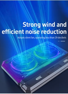 لوبيتيز لعبة كمبيوتر محمول تبريد وسادة مع RGB الإضاءة ، عالية السرعة المزدوج الناقل التسلسلي العام مروحة تعمل بالطاقة ، كمبيوتر محمول تبريد قوس مناسبة لأنّ 12-17.3 بوصة كمبيوتر محمول ، محرك توربين مزدوج الجليد ، وتعزيز تبديد الحرارة ، الناقل التسلسلي العام ، نوع ج ميناء  - Image 4