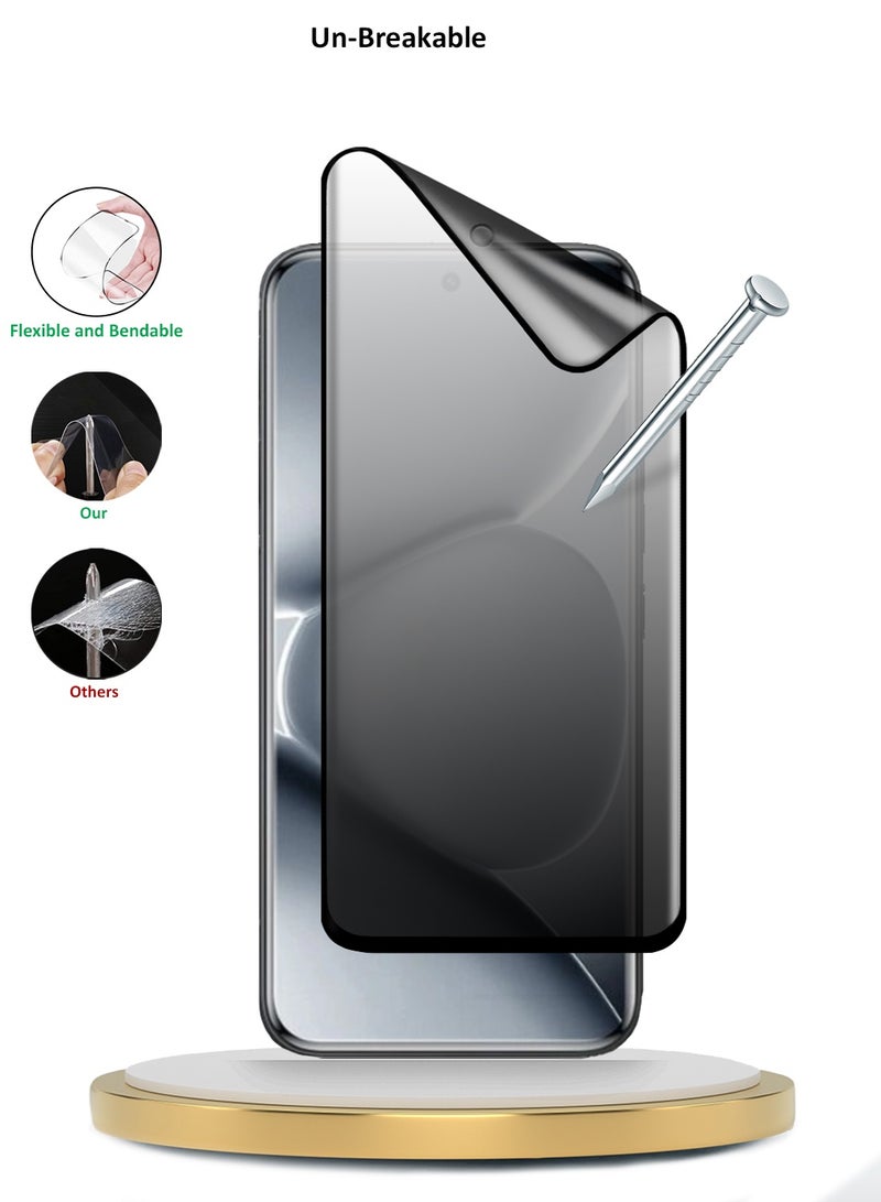 دبليو تيك حامية شاشة كاملة الغراء غير لامعة مرنة من نانو السيراميك الخصوصي من شاومي ريدمي نوت 15 برو+ 5G 2025 (MSCNMP) - شفافة/سوداء - Image 3