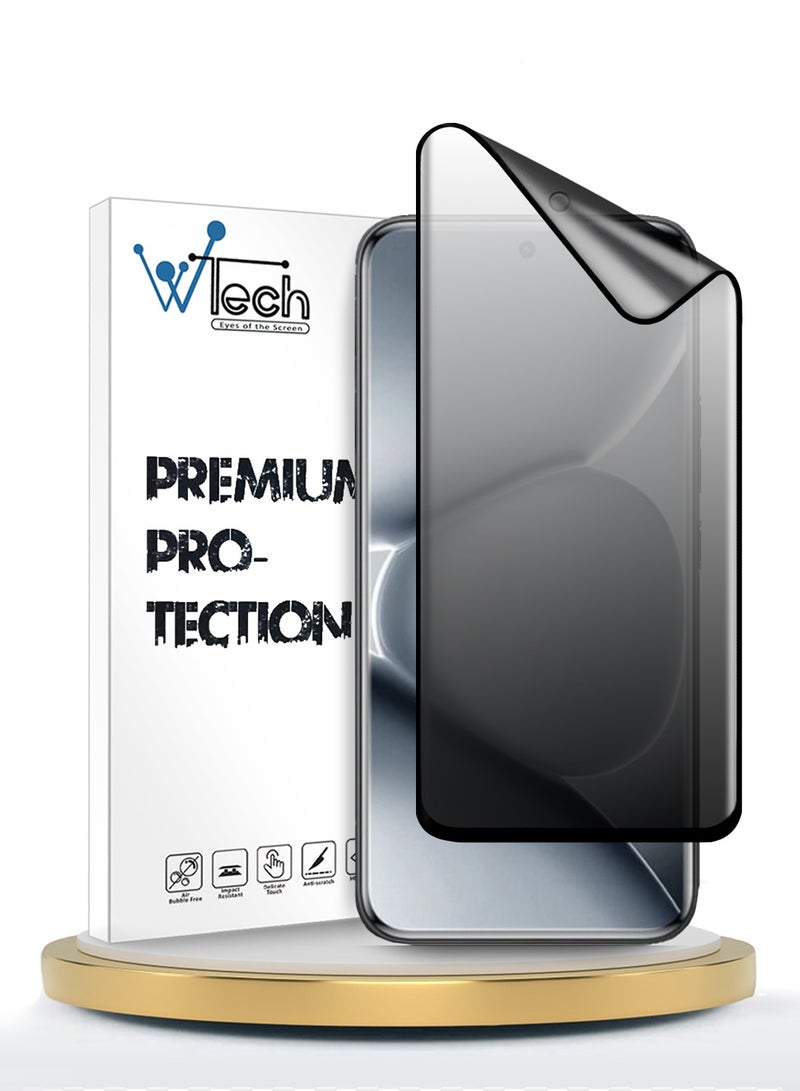 دبليو تيك حامية شاشة كاملة الغراء غير لامعة مرنة من نانو السيراميك الخصوصي من شاومي ريدمي نوت 15 برو+ 5G 2025 (MSCNMP) - شفافة/سوداء - Image 1