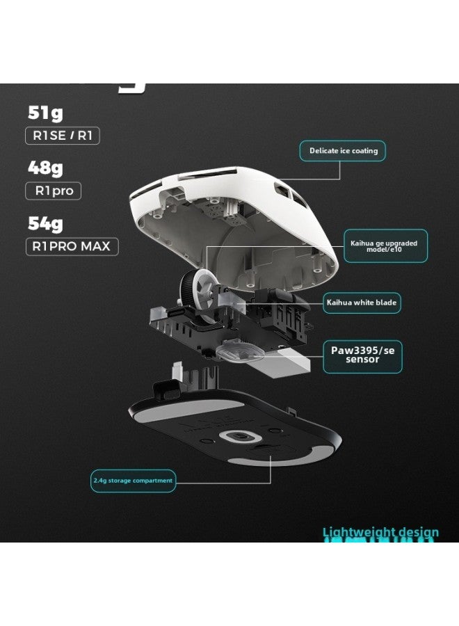 VXE Dragonfly R1 Weijie Wireless Mouse Game E-Sports Long Endurance Hole-Free Lightweight Body Part Presale-Specifications:Black Dragonfly R1 Pro Max [pre-sale]  - Image 3