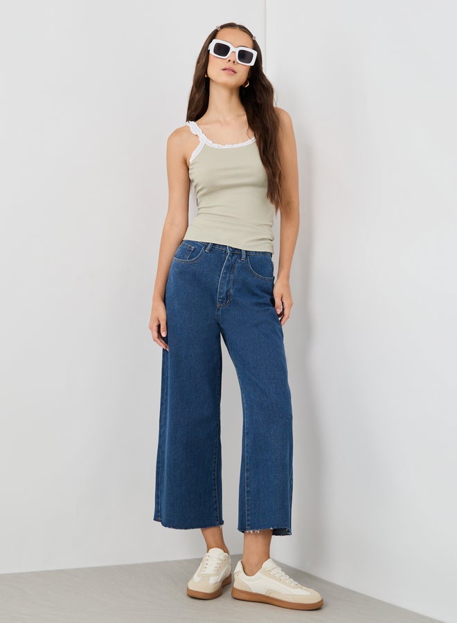 Take Two Take Two Texture Lace Trim Strappy Cami Top  - Image 2
