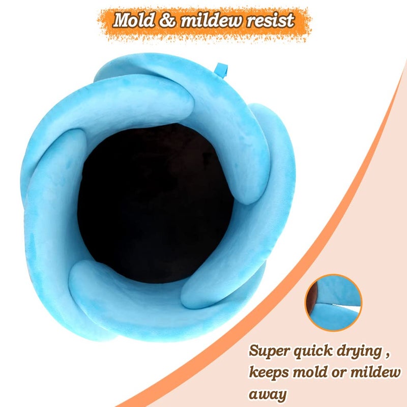 KAKIBLIN Flower Baby Bath Mat, Baby Bath Flower Infant Bathtub Mat Sink Bather Cushion for Newborn, Blue - Image 3