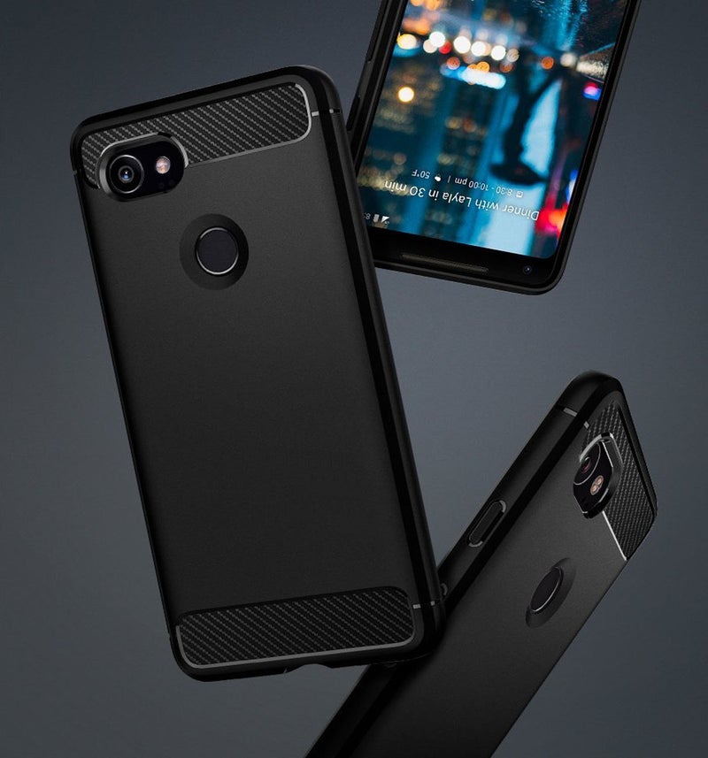 CEDO Google Pixel 2 XL Rugged Cover | Armor TPU Military Grade Shockproof | Slim-Fit Anti-Slip Back Cover Case (Black) - Image 3
