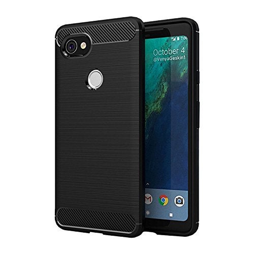 CEDO Google Pixel 2 XL Rugged Cover | Armor TPU Military Grade Shockproof | Slim-Fit Anti-Slip Back Cover Case (Black) - Image 1