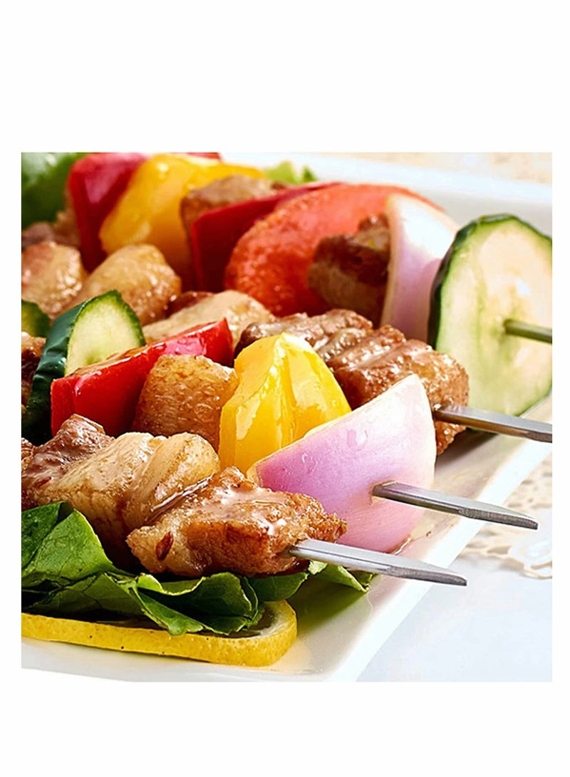 10 قطع سيخ باربكيو مسطح من الفولاذ المقاوم للصدأ بطول 15 بوصة - قابلة لإعادة الاستخدام، آمنة للغسل في غسالة الصحون لأعواد الكباب للشواء في الهواء الطلق، المناسبات العائلية، وفكرة هدية مثالية - Image 2