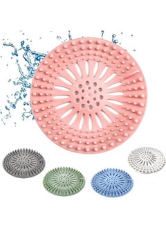 Generic Hair Catcher Durable Silicone Hair Stopper Shower Drain Covers Easy to Install and Clean Suit for Bathroom Bathtub and Kitchen 5 Pack  - Image 1