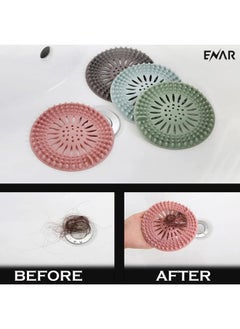 Generic Hair Catcher Durable Silicone Hair Stopper Shower Drain Covers Easy to Install and Clean Suit for Bathroom Bathtub and Kitchen 5 Pack  - Image 4