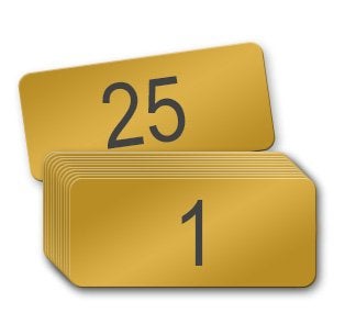 NapTags 2 inch x 1 inch Numbered Brass Locker Tags (Numbered 1-25) - Image 1