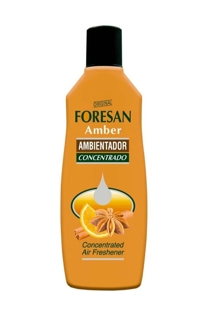FORESAN Concentrated air freshener with amber scent, bathroom freshener and odor eliminator, 125 ml, for bathrooms and all around the house - Image 1