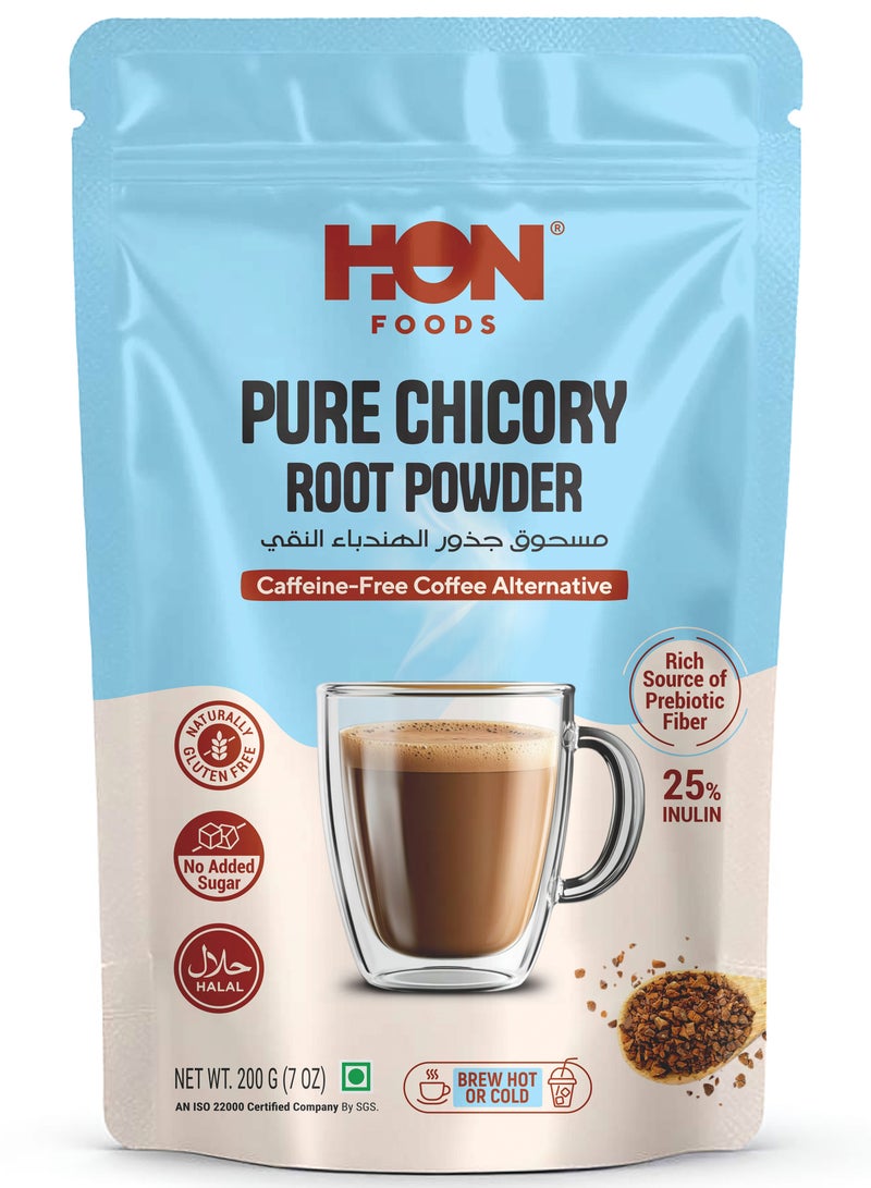 HON FOODS Chicory Root Powder 200 Gram (7 OZ) | Roasted & Granulated | Gluten Free | Rich Source of Inulin Fiber - Image 1