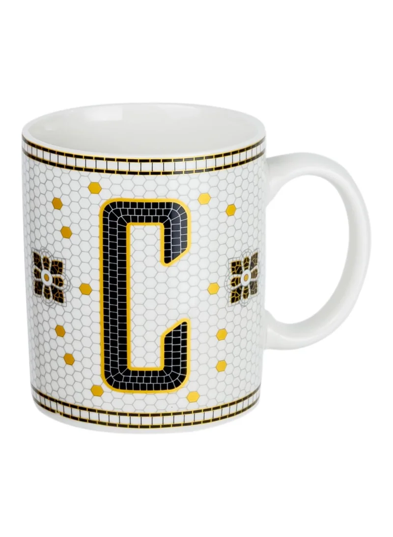 Cuisine Art Cuisine Art Letter C Printed Porcelain Ceramic Tea Coffee Mug 300ml - Stylish and Durable Mug for Hot Beverages