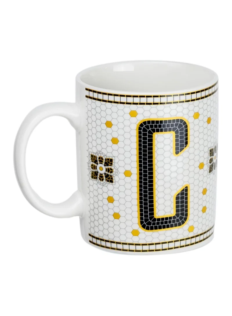 Cuisine Art Cuisine Art Letter C Printed Porcelain Ceramic Tea Coffee Mug 300ml - Stylish and Durable Mug for Hot Beverages