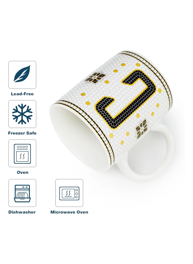 Cuisine Art Cuisine Art Letter C Printed Porcelain Ceramic Tea Coffee Mug 300ml - Stylish and Durable Mug for Hot Beverages