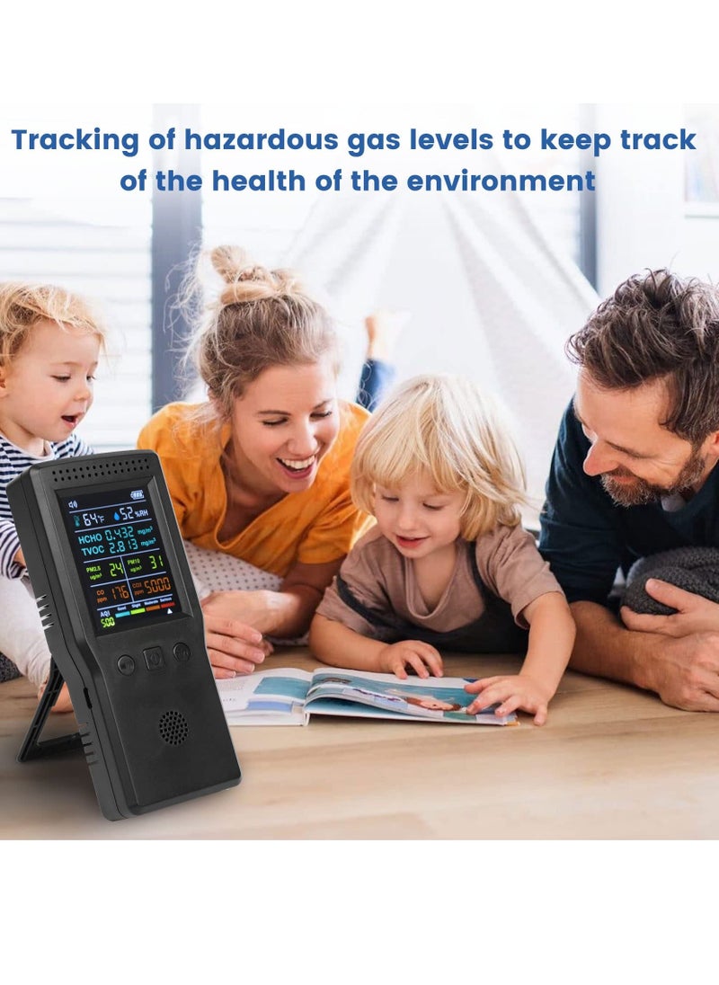 Y&D - 9 in 1 Air Quality Monitor, Formaldehyde Detector Indoor, Temperature & Humidity Meter, Pollution Tester, Sensor, Detect PM2.5/PM10 Test Indoor HCHO TVOC Volatile Organic Compound Gas - Image 1