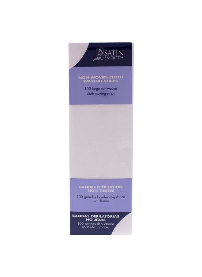 Satin Smooth Satin Smooth Large Non-Woven Cloth Waxing Strips, 100 Count 