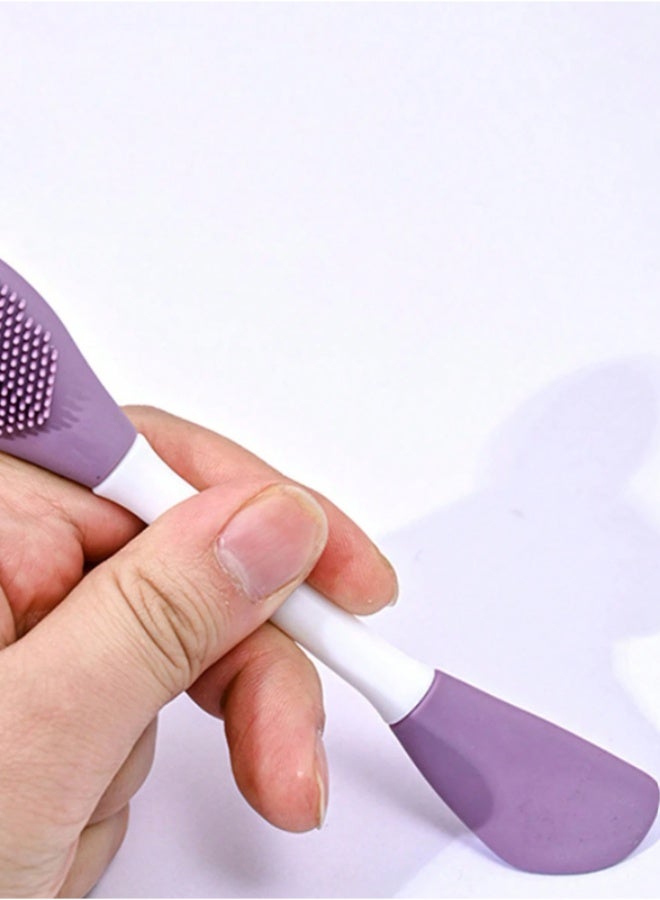 Premium 2-Piece Dual-Sided Silicone Facial Mask Brush and Scrubbing Tool, Soft Manual Face Cleanser for Deep Pore Cleaning and Exfoliating, Hygienic Silicone Spatula for Smooth Mud Mask Application and Skin Care. - Image 4