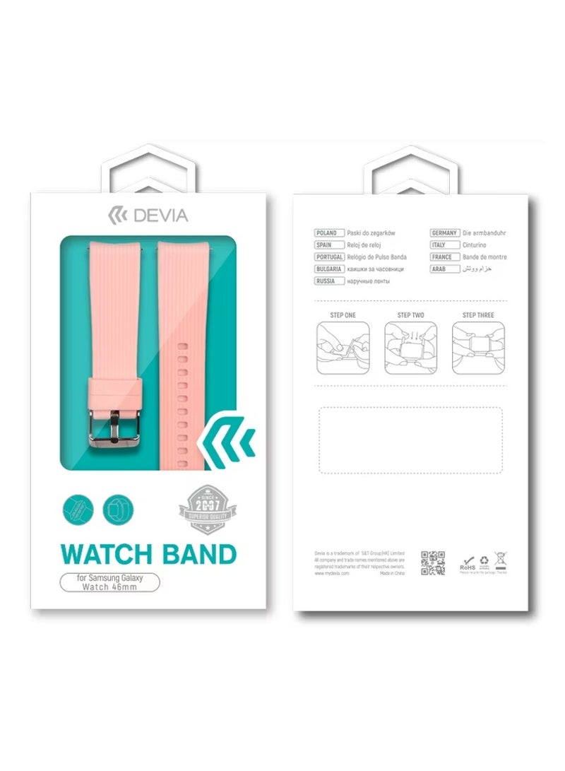 ديفيا سوار رياضي فاخر من السيليكون لساعة سامسونج جالاكسي / سوار بديل / سوار ساعة / ملحقات سوار المعصم - وردي - Image 2