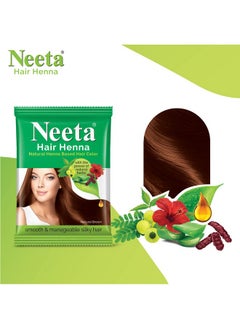 Neeta Hair Henna Colour Natural Brown Hair Color With 5 Natural Herbs, Ammonia Free Hair Colour For Women And Men, Natural Henna Based Hair Color (15G, Pack Of 10)  - Image 3