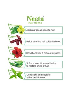 Neeta Hair Henna Colour Natural Brown Hair Color With 5 Natural Herbs, Ammonia Free Hair Colour For Women And Men, Natural Henna Based Hair Color (15G, Pack Of 10)  - Image 4