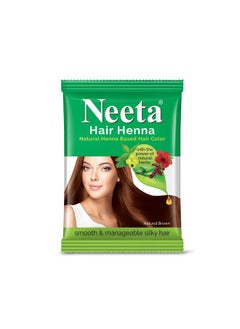 Neeta Hair Henna Colour Natural Brown Hair Color With 5 Natural Herbs, Ammonia Free Hair Colour For Women And Men, Natural Henna Based Hair Color (15G, Pack Of 10)  - Image 2