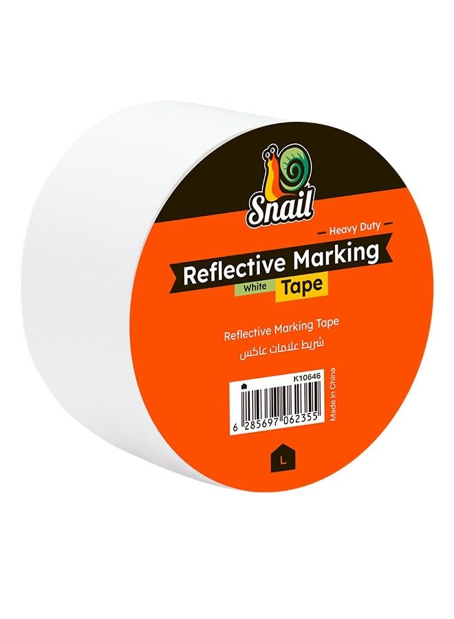 LAWAZIM Snail Heavy Duty Reflective Marking Tape - White - High Visibility Tape, Safety Marking Tape for Household Repairs Plumbing Maintenance - for DIY and Professional Use - Image 1