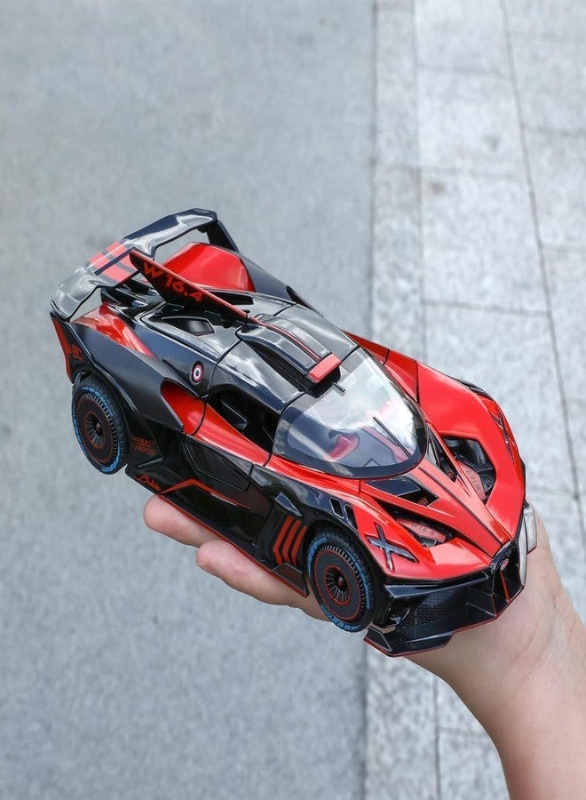 PEZYOX Exclusive Alloy Metal Pull Back Die-cast Car 1:24 Big Bugatti Bolide Toy CAR Diecast Metal Pullback Toy car with Openable 6 Doors, Light Music Boys Gifts Toys (Yellow) - Image 5