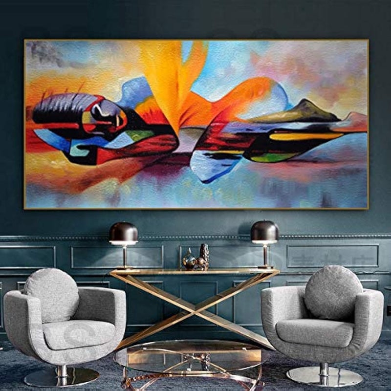 BPA Abstract Woman Colorful Oil Painting Print - Image 1
