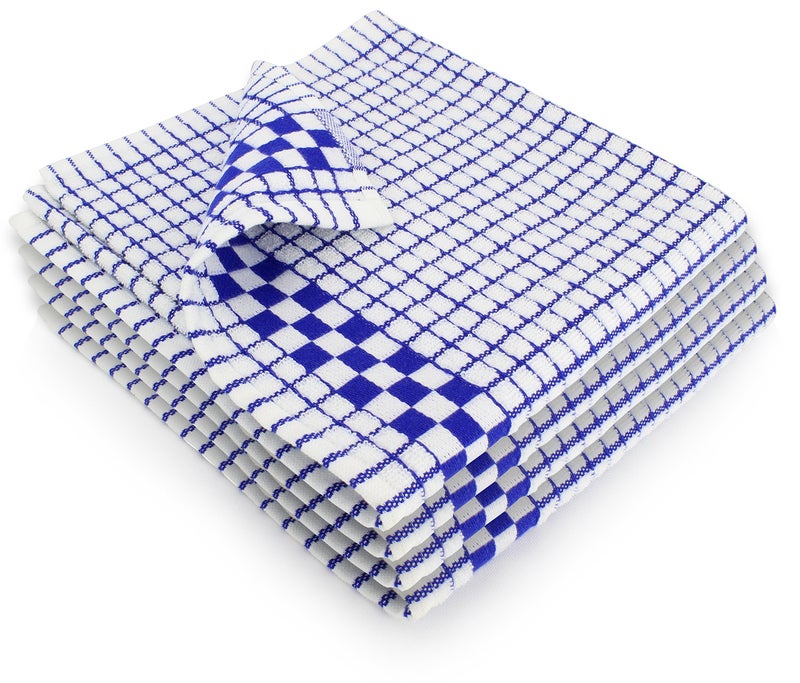 Fecido Classic Kitchen Dish Towels with Hanging Loop - Set of 4, Blue - Image 1