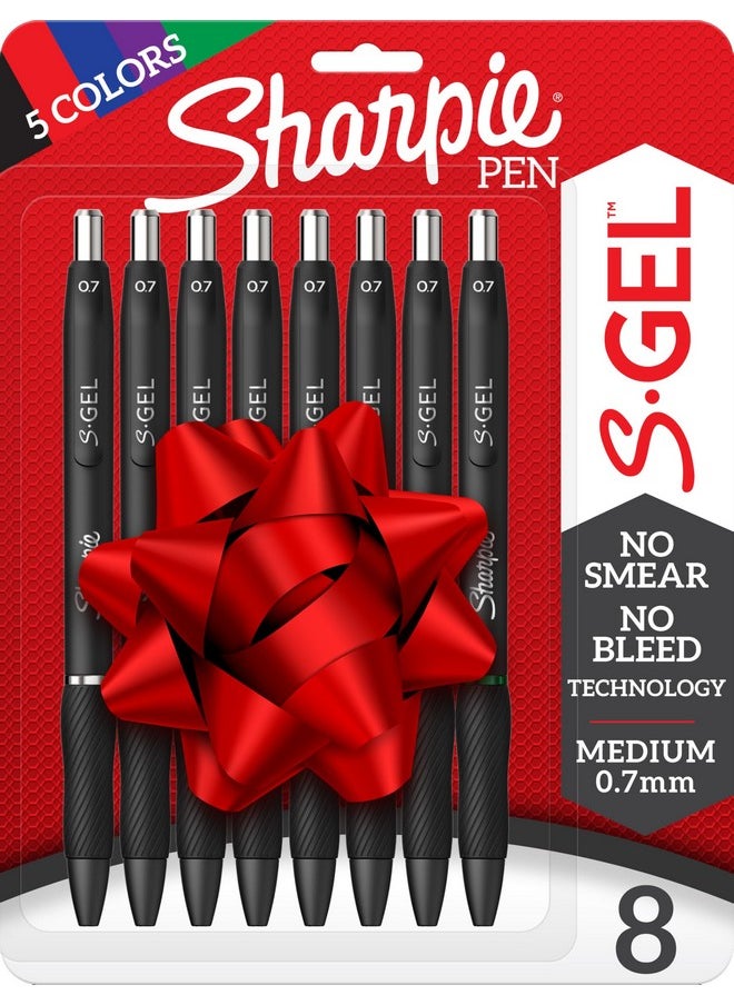 Sharpie Sharpie S-Gel, Gel Pens, Drawing Pens, Gel Ink Pens For Journaling, Writing Pens, Coloring Pens, Medium Point Pens (0.7Mm), Stocking Stuffers, Assorted Colors, 8 Count  - Image 1