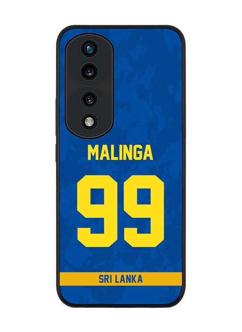 Rugged Black Edge Case for Honor 70 Pro, Slim fit Soft Case Flexible Rubber Edges Thin Cover - Player Name - Lasith Malinga, Jersey Number- 99