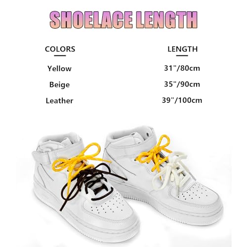 UamGlsob 4PCS Multi Color Shoe Laces for Sneakers, Cool Fun Cute Design DIY Fashion Colored Shoelaces Replacement Strings (Multicolor-Yellow) - Image 3