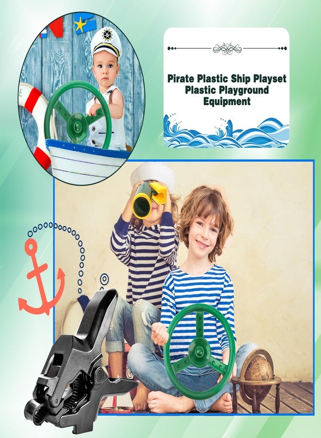Haconba 10 Inch Plastic Steering Wheel Playset Plastic Pirate Ships Wheel with Clip Steering Wheel Accessories for Shopping Cart Car Basket Kids Toy Car Playground Outdoor Gym - Image 5