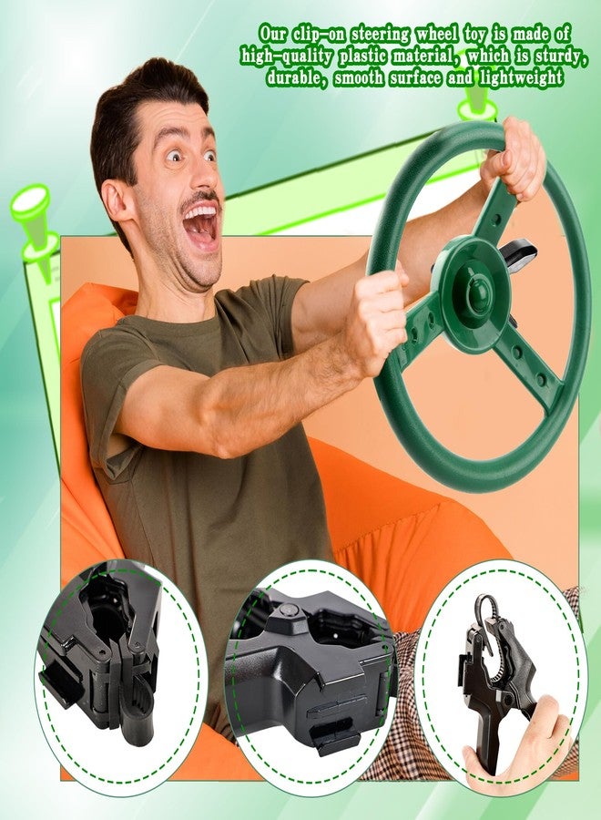 Haconba 10 Inch Plastic Steering Wheel Playset Plastic Pirate Ships Wheel with Clip Steering Wheel Accessories for Shopping Cart Car Basket Kids Toy Car Playground Outdoor Gym - Image 3